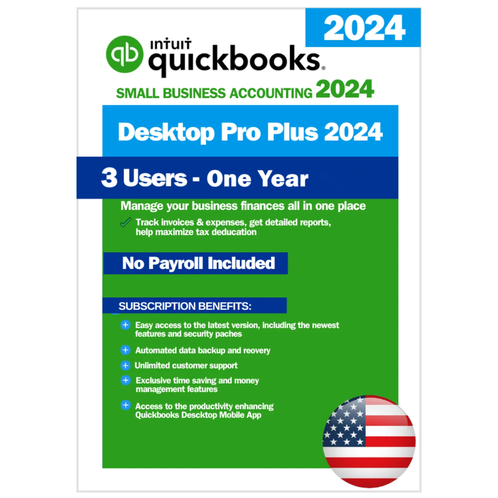 QuickBooks Desktop Pro 2024 – 1 Year/3 Users